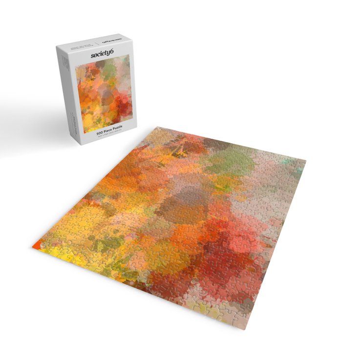 Modern contemporary Yellow Orange Abstract Jigsaw Puzzle Gallery Image 2