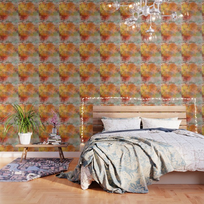 Modern Contemporary Yellow Orange Abstract Wallpaper Gallery Image 3
