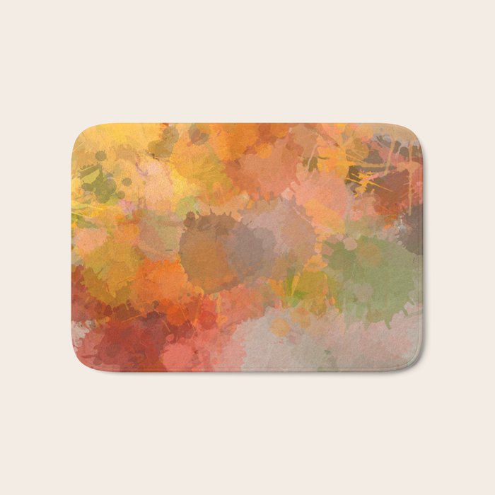 Modern contemporary Yellow Orange Abstract Bath Mat Gallery Image 1