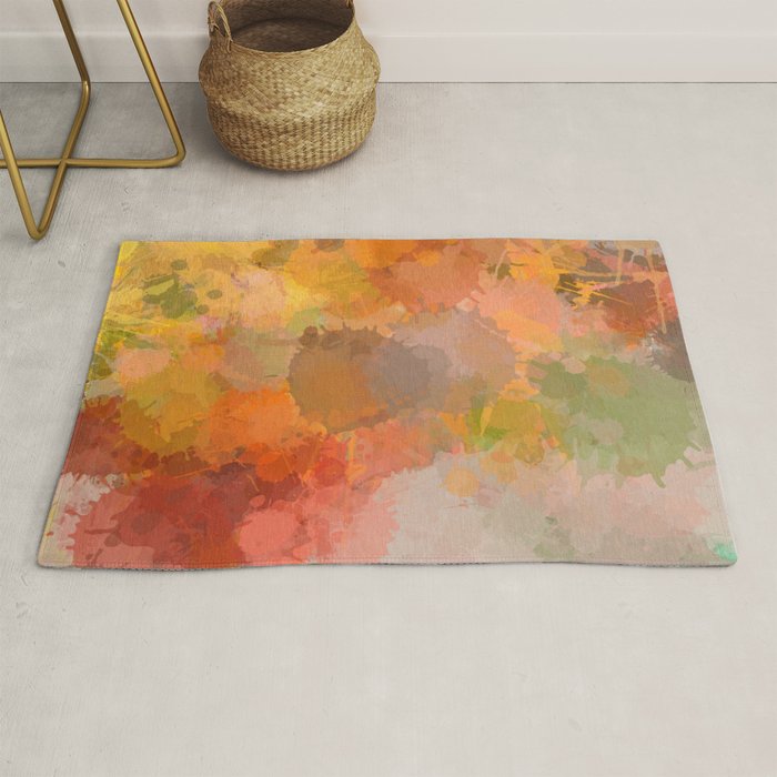 Modern contemporary Yellow Orange Abstract Rug Gallery Image 1