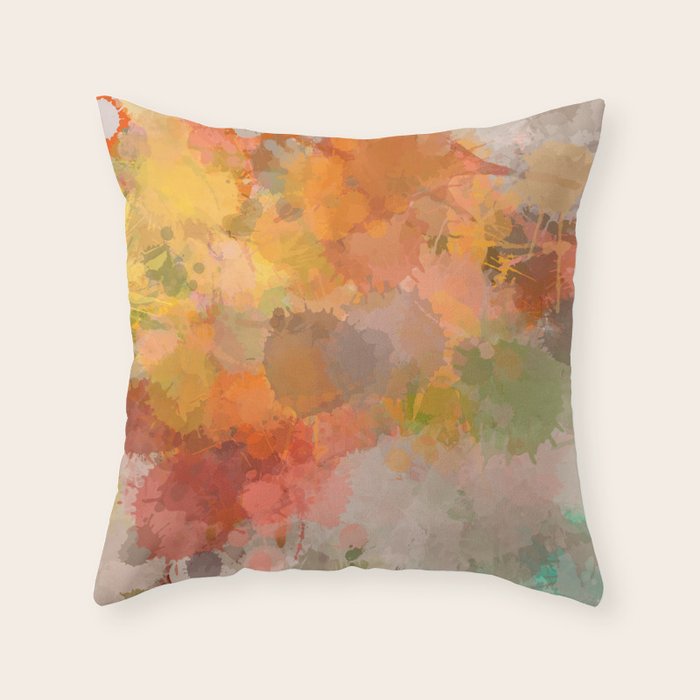 Modern contemporary Yellow Orange Abstract Throw Pillow Gallery Image 6