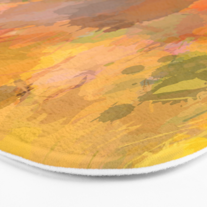 Modern contemporary Yellow Orange Abstract Bath Mat Gallery Image 3