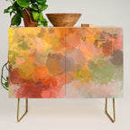 Modern contemporary Yellow Orange Abstract Credenza Gallery Image 1