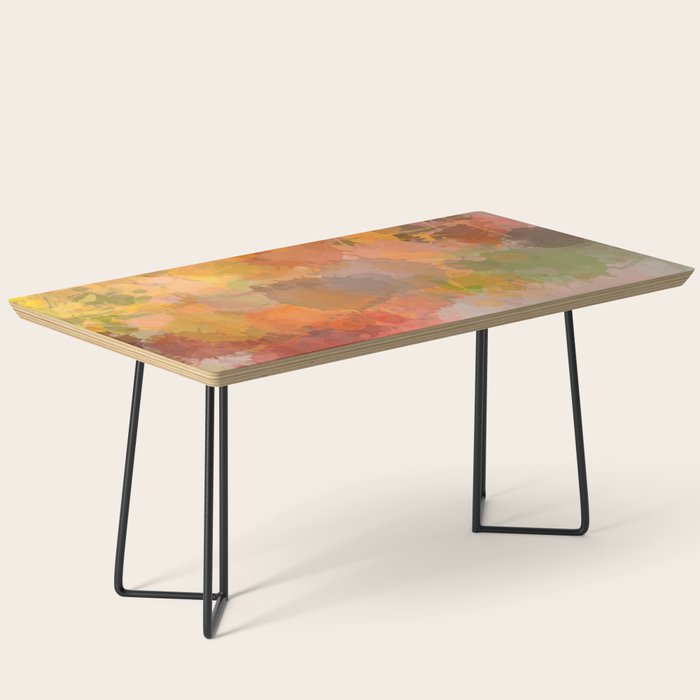 Modern contemporary Yellow Orange Abstract Coffee Table Gallery Image 1