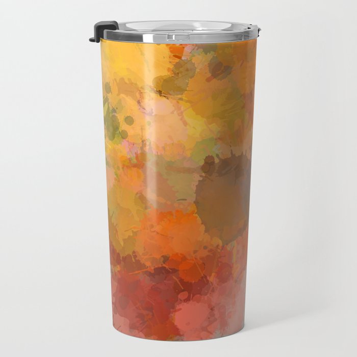 Modern contemporary Yellow Orange Abstract Travel Mug Gallery Image 3
