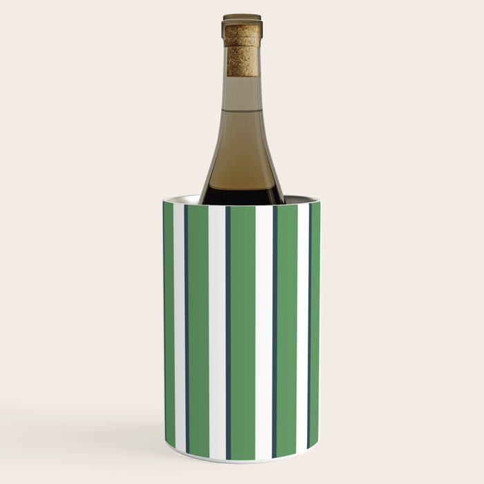 Preppy Green White Stripe Wine Chiller Gallery Image 1