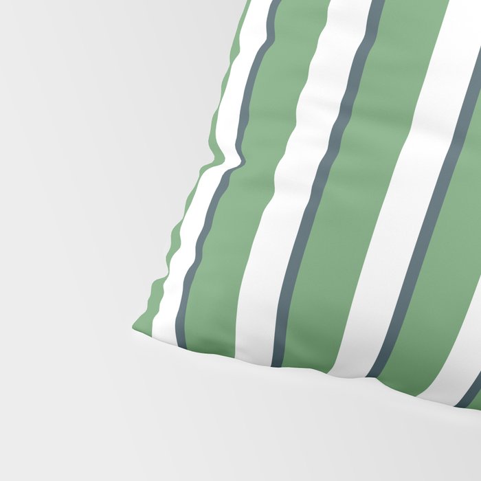 Preppy Green White Stripe Pillow Sham Gallery Image 4