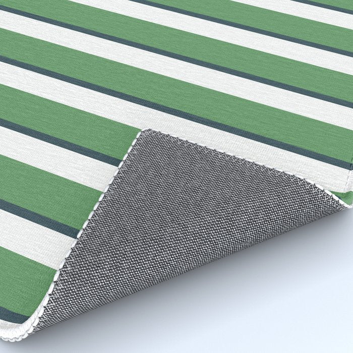Preppy Green White Stripe Rug Gallery Image 4
