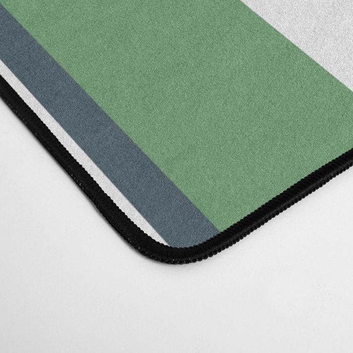 Preppy Green White Stripe Desk Mat Gallery Image 4