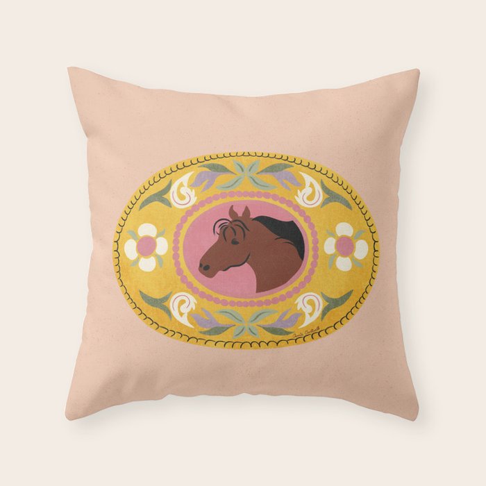 Cowgirl Belt Buckle Throw Pillow Gallery Image 1