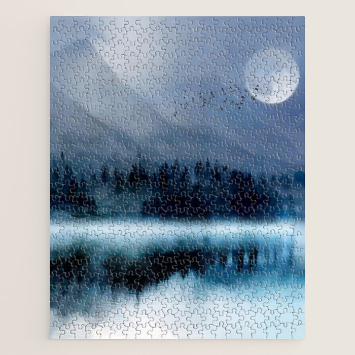 Mountainscape Under The Moonlight Jigsaw Puzzle Gallery Image 1