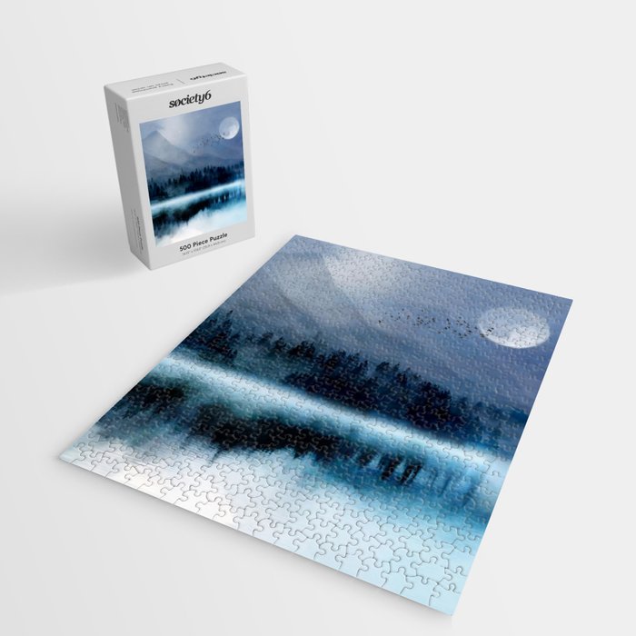 Mountainscape Under The Moonlight Jigsaw Puzzle Gallery Image 2