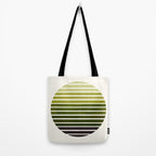 Olive Green Mid Century Modern Minimalist Scandinavian Colorful Stripes Geometric Pattern Round Circ Tote Bag Gallery Image 2