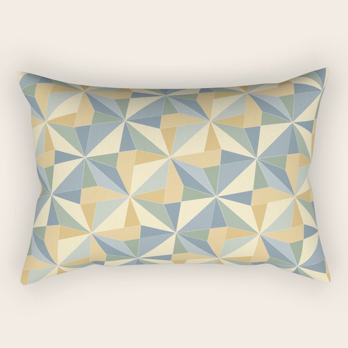 Kaleidoscope Tile Pattern XIV Neutral Earthy Pastel Rectangular Pillow Gallery Image 1