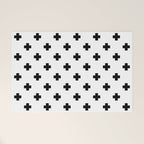 Black and White Swiss Cross Pattern Welcome Mat Gallery Image 1