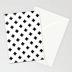 Black and White Swiss Cross Pattern Stationery Card Gallery Image 2