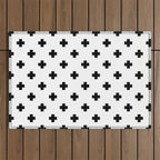 Black and White Swiss Cross Pattern Outdoor Rug Gallery Image 1