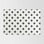 Black and White Swiss Cross Pattern Rug Gallery Image 2