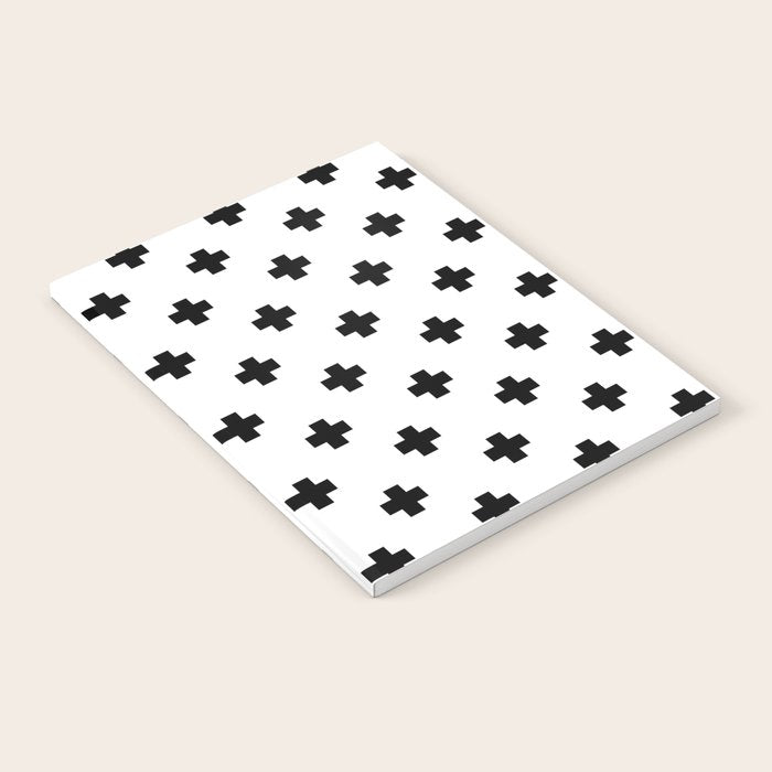 Black and White Swiss Cross Pattern Notebook Gallery Image 1