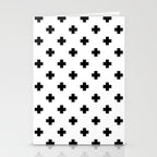 Black and White Swiss Cross Pattern Stationery Card Gallery Image 2