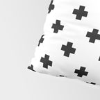 Black and White Swiss Cross Pattern Pillow Sham Gallery Image 4