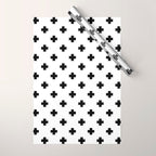 Black and White Swiss Cross Pattern Wrapping Paper Gallery Image 1