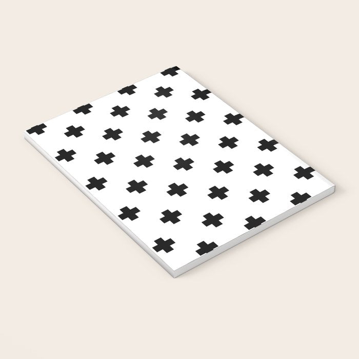 Black and White Swiss Cross Pattern Notebook Gallery Image 3