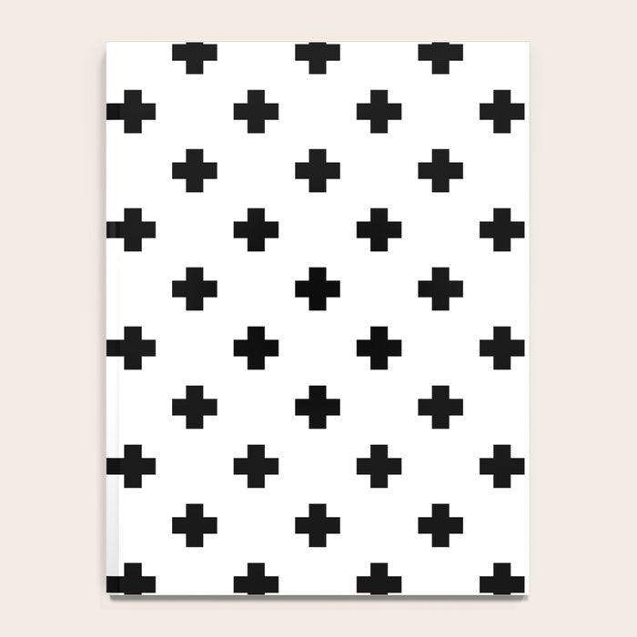 Black and White Swiss Cross Pattern Notebook Gallery Image 4