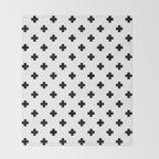 Black and White Swiss Cross Pattern Throw Blanket Gallery Image 2