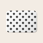 Black and White Swiss Cross Pattern Bath Mat Gallery Image 1