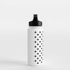 Black and White Swiss Cross Pattern Water Bottle Gallery Image 3