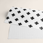 Black and White Swiss Cross Pattern Wrapping Paper Gallery Image 2
