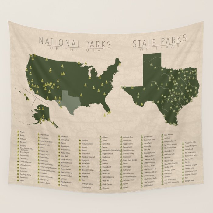 US National Parks - Texas Wall Tapestry Gallery Image 1