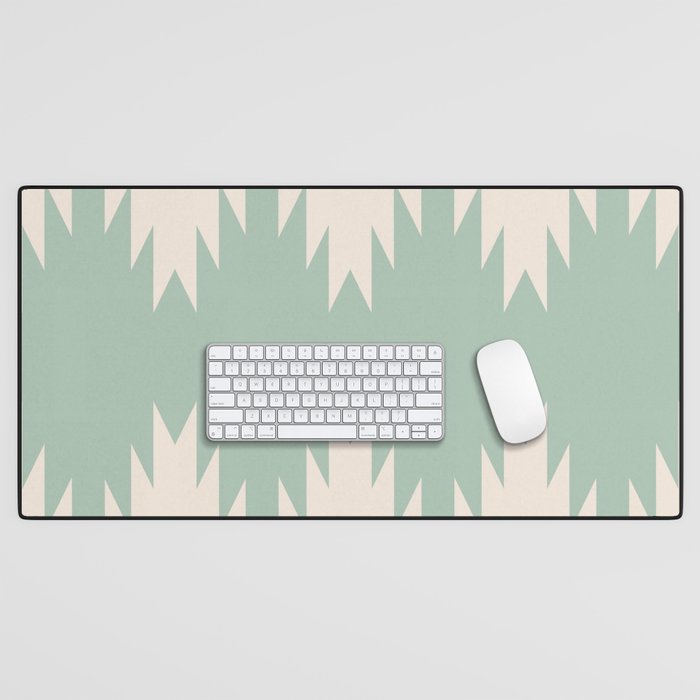 Geometric Southwestern Minimalism - Neutral Sage Green Desk Mat Gallery Image 1