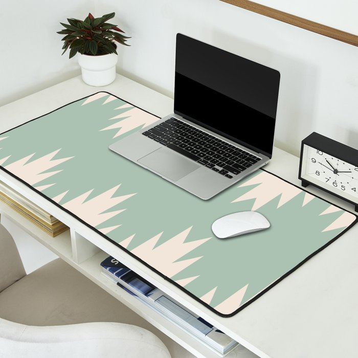 Geometric Southwestern Minimalism - Neutral Sage Green Desk Mat Gallery Image 2
