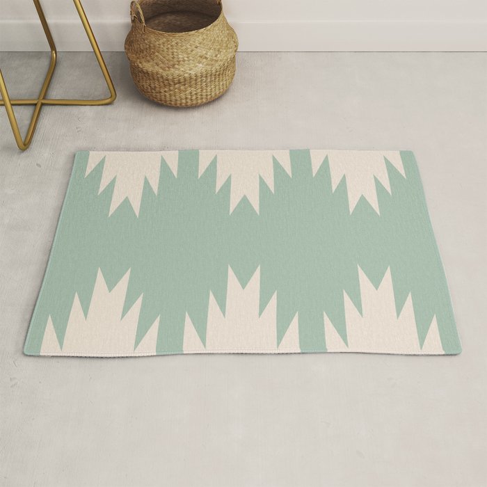 Geometric Southwestern Minimalism - Neutral Sage Green Rug Gallery Image 1