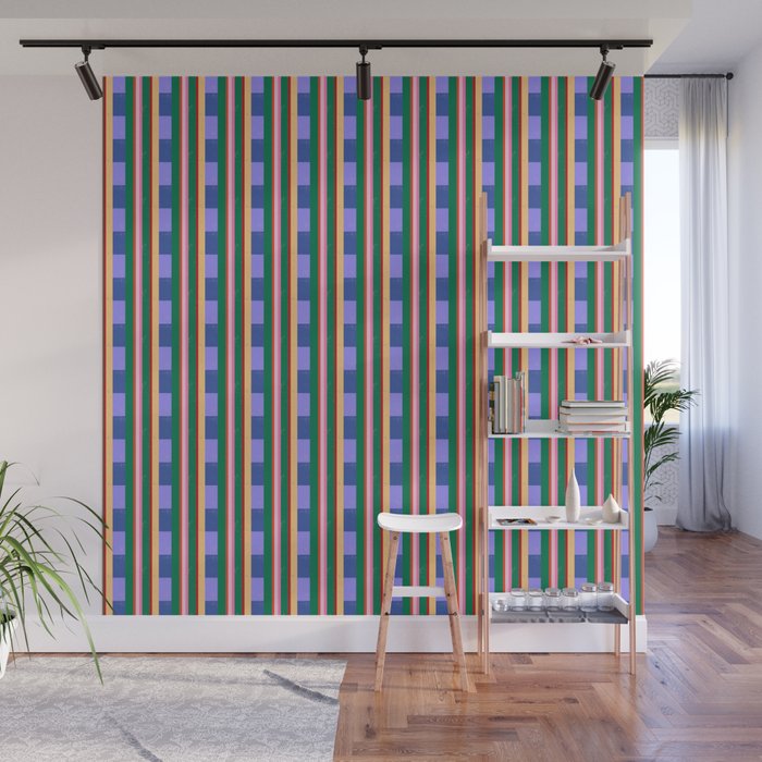 Woven Color Block Stripes Wall Mural Gallery Image 1