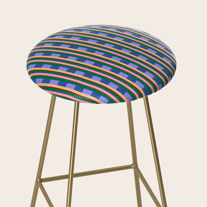 Woven Color Block Stripes Stool Gallery Image 2
