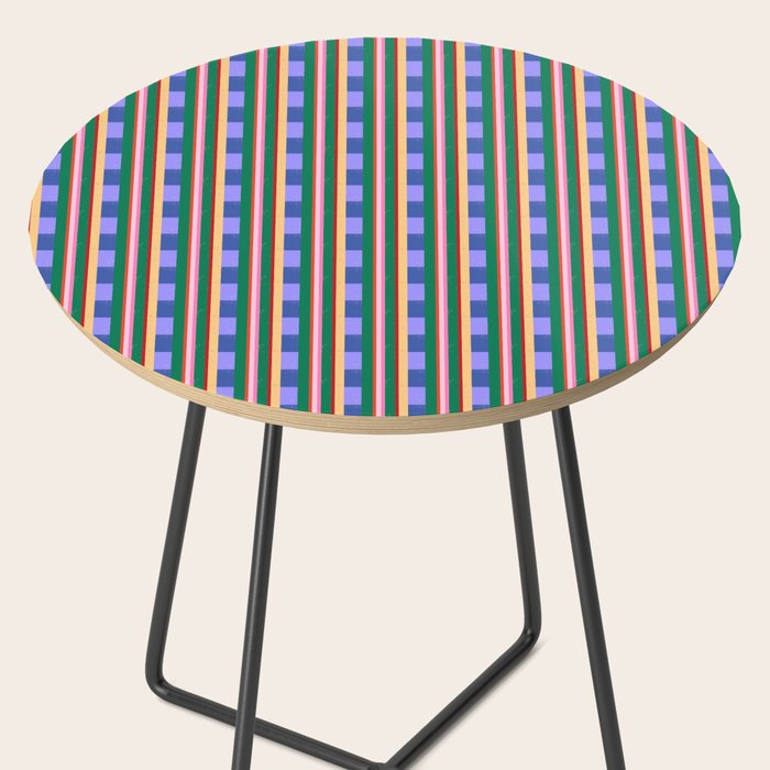 Woven Color Block Stripes Side Table Gallery Image 2