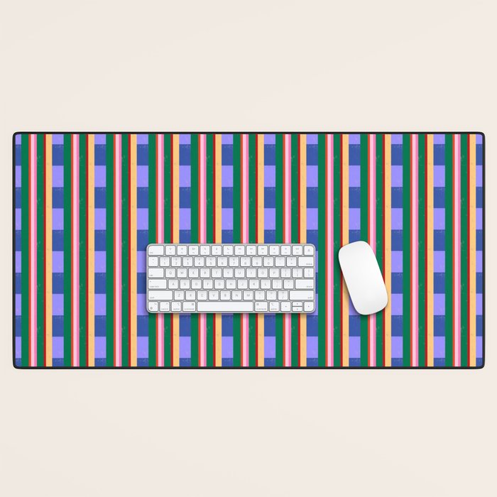 Woven Color Block Stripes Desk Mat Gallery Image 1