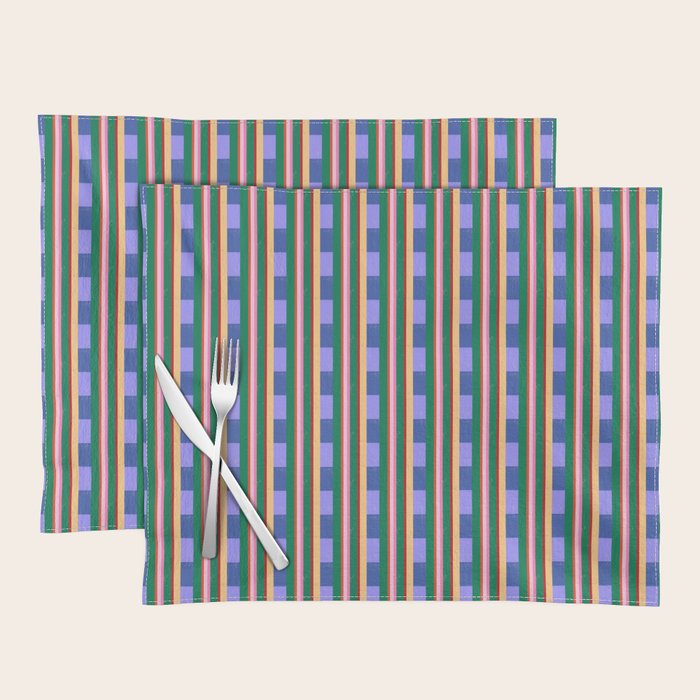 Woven Color Block Stripes Placemat Gallery Image 1