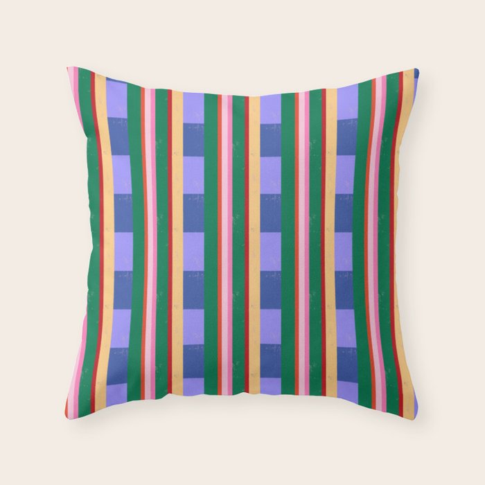 Woven Color Block Stripes Throw Pillow Gallery Image 6