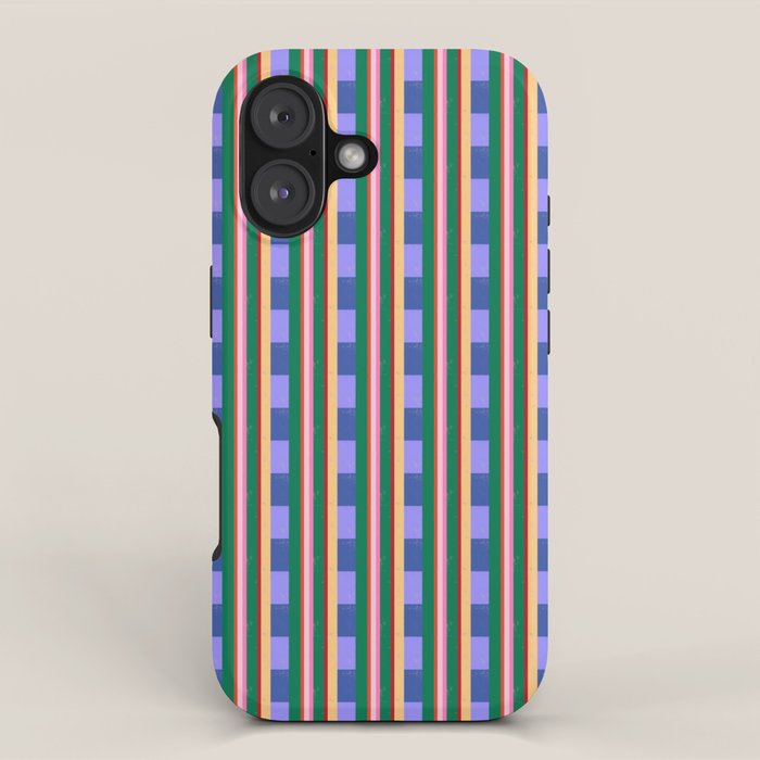 Woven Color Block Stripes iPhone Case Gallery Image 1