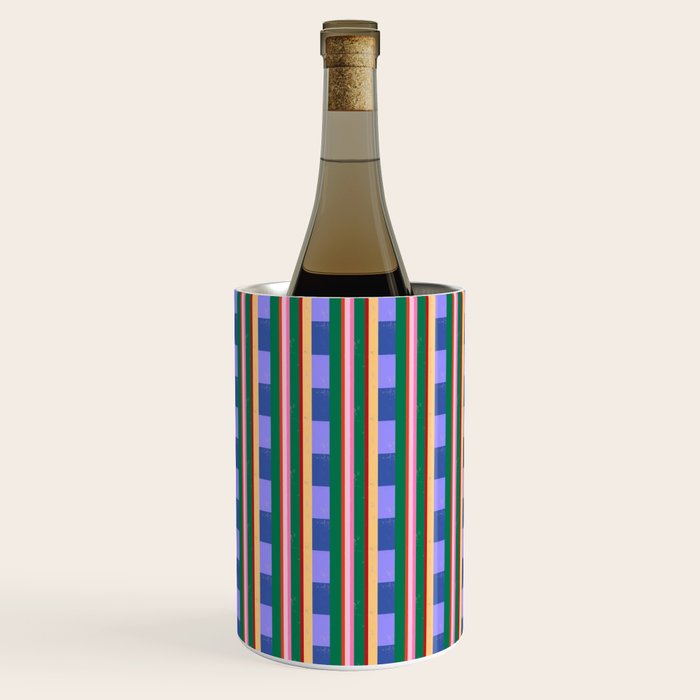 Woven Color Block Stripes Wine Chiller Gallery Image 2