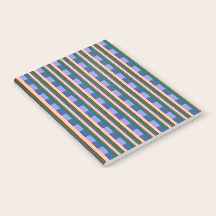 Woven Color Block Stripes Notebook Gallery Image 1