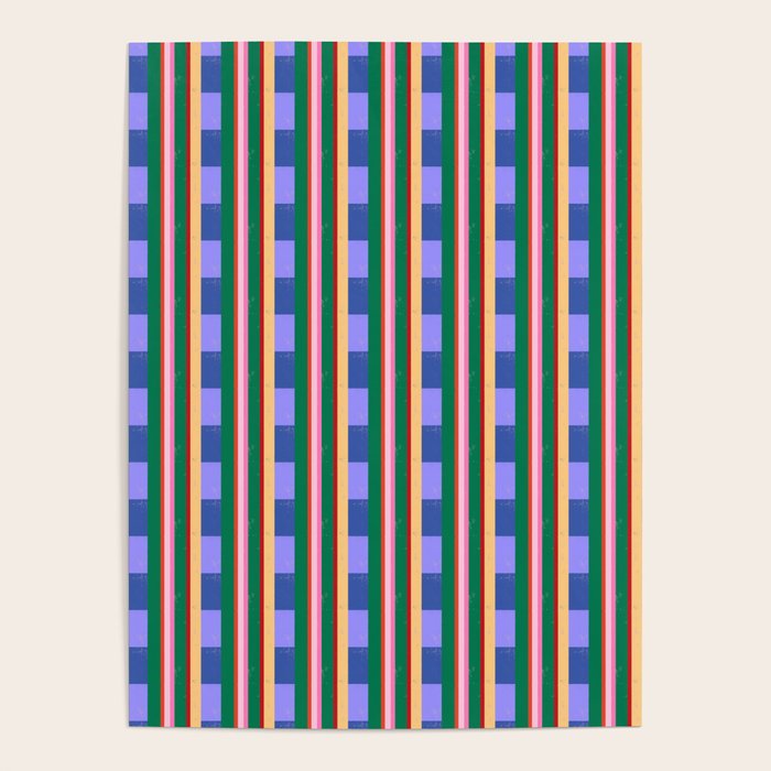 Woven Color Block Stripes Poster Gallery Image 1