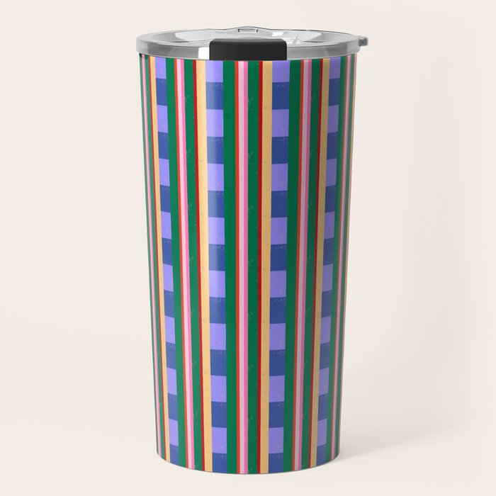 Woven Color Block Stripes Travel Mug Gallery Image 1