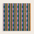 Woven Color Block Stripes Wood Wall Art Gallery Image 1