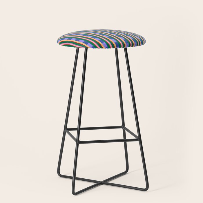 Woven Color Block Stripes Stool Gallery Image 1