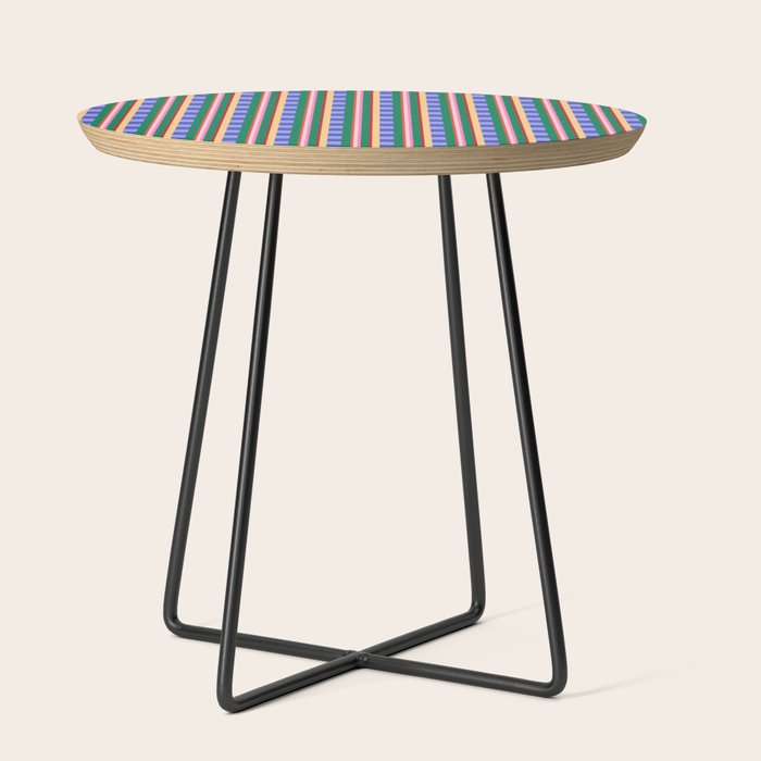 Woven Color Block Stripes Side Table Gallery Image 2